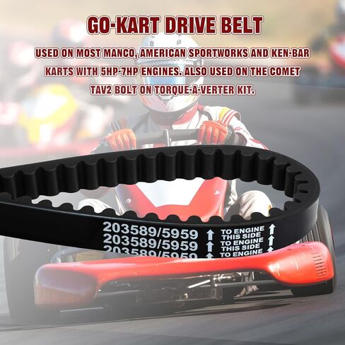 4 قطع 30 سلسلة 203589/5959 حزام محرك Go Kart، حزام محرك محول عزم الدوران لـ Manco 5959، Comet 203589 Kartco 7628، Coleman KT196، Murray 12-8487، محرك Ken-bar Karts 5HP-7HP، Comet 30 Series TAV2 in Kuwait