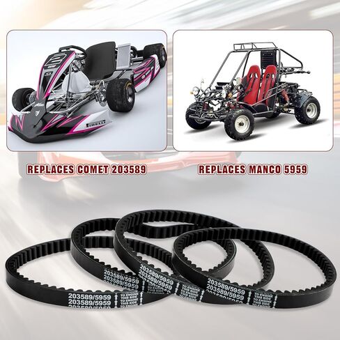 4 قطع 30 سلسلة 203589/5959 حزام محرك Go Kart، حزام محرك محول عزم الدوران لـ Manco 5959، Comet 203589 Kartco 7628، Coleman KT196، Murray 12-8487، محرك Ken-bar Karts 5HP-7HP، Comet 30 Series TAV2 in Kuwait