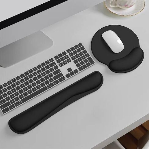 Ergonomic Memory Foam Wrist Rest Set – Non-Slip Mouse Pad & Keyboard Wrist Support with Soft Velvet Cover, Slow Rebound for Office, Gaming & Computer Use in Saudi Arabia