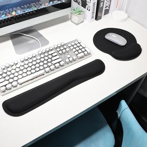 Ergonomic Memory Foam Wrist Rest Set – Non-Slip Mouse Pad & Keyboard Wrist Support with Soft Velvet Cover, Slow Rebound for Office, Gaming & Computer Use in Saudi Arabia