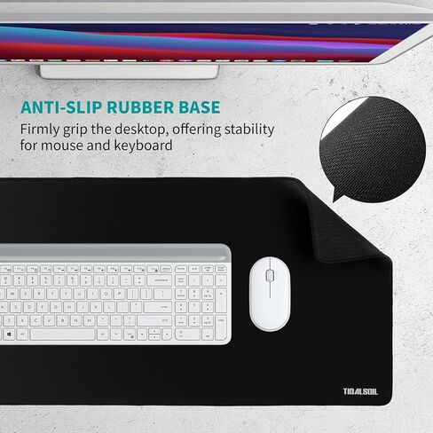 لوحة ماوس ألعاب كبيرة مقاس XXL 35.4 × 15.7 بوصة - لوحة مكتب ممتدة كبيرة الحجم مع قاعدة غير قابلة للانزلاق، لوحة ماوس ذات حواف مخيطة، سطح أملس للوحة المفاتيح والماوس والمكتب والألعاب والعمل in Kuwait