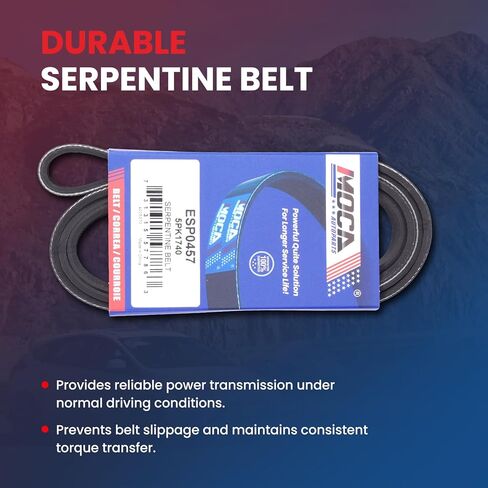 MOCA 5PK1740 Serpentine Belt Fit for Chevrolet 2016-2023 Malibu 1.5L, for Cadillac 2013-2015 ATS 2.0L 2.5L, for GMC 2015 Canyon 2.5L in Saudi Arabia