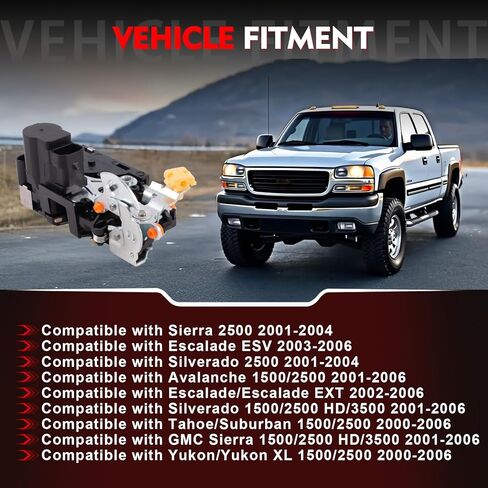 Door Lock Latch Actuator,Front Left Driver Side,Compatible with Cadillac Escalade Chevy Avalanche, Silverado, Suburban, Tahoe GMC Sierra, Yukon 2001-2007,Replace 15110643, 931-318, 15053681 in Kuwait