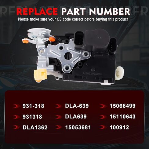 Door Lock Latch Actuator,Front Left Driver Side,Compatible with Cadillac Escalade Chevy Avalanche, Silverado, Suburban, Tahoe GMC Sierra, Yukon 2001-2007,Replace 15110643, 931-318, 15053681 in Kuwait