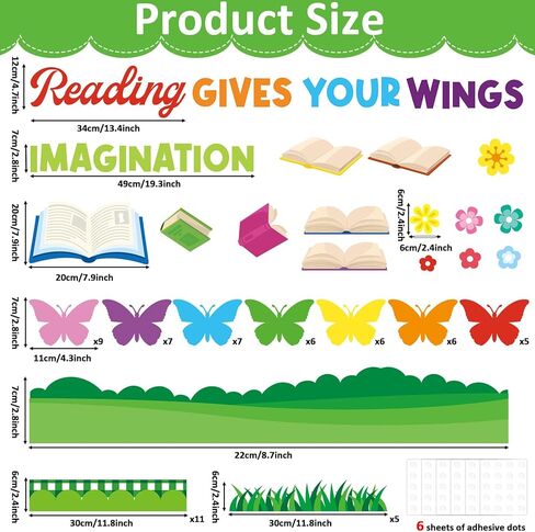 Colorful Reading Bulletin Board Decorations 3D Butterfly Bulletin Board Set Reading Gives You Wings Butterfly Paper Cutouts Classroom for Back to School Elementary Classroom Library Chalkboard Decor in Saudi Arabia