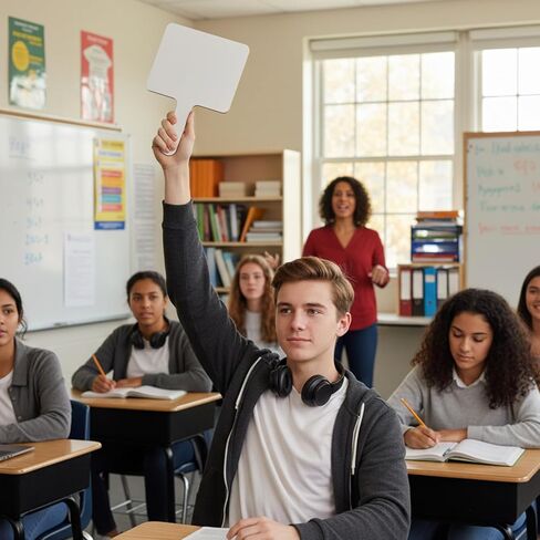 2PCS Dry Erase Answer Paddles with Handle, Handheld Double Sided Dry Erase Signs Mini White Boards Quick Response Board for Teaching Office Meeting Games Supplies in Kuwait