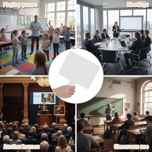 2PCS Dry Erase Answer Paddles with Handle, Handheld Double Sided Dry Erase Signs Mini White Boards Quick Response Board for Teaching Office Meeting Games Supplies in Kuwait