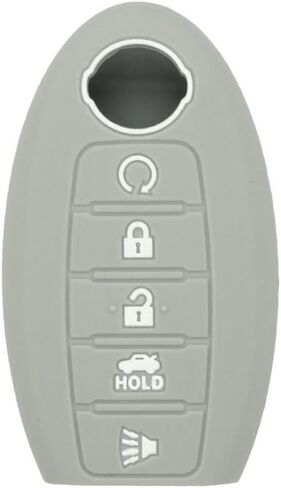 غطاء حماية من السيليكون DSP مع حامل سترة جلدية متوافقة مع مفتاح التحكم عن بعد الذكي Nissan 5 أزرار Fob 4+1 BTN CV2502 أصفر in Kuwait