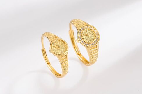 مجموعة خواتم فريدة من نوعها للأزواج مطلية بالذهب عيار 18 قيراط للرجال والنساء، مجموعة مويسانيتي تشيكوسلوفاكيا مطابقة لخواتم الوعد مقاس قابل للتعديل مجوهرات الزفاف المصنوعة يدويًا (قطعتان) in Kuwait