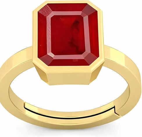 Natural Burma Ruby Gemstone 8.85 Carat Gold Pated birthstone Ring rectangle shape/stone ring/promise ring/gift ring for Men Or Women's in Saudi Arabia