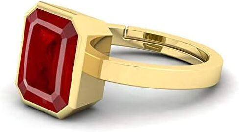 Natural Burma Ruby Gemstone 8.85 Carat Gold Pated birthstone Ring rectangle shape/stone ring/promise ring/gift ring for Men Or Women's in Saudi Arabia