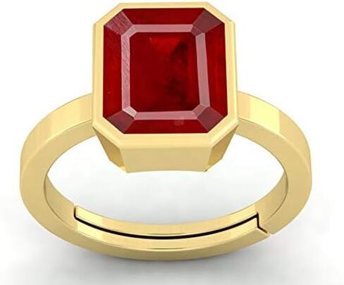 Natural Burma Ruby Gemstone 8.85 Carat Gold Pated birthstone Ring rectangle shape/stone ring/promise ring/gift ring for Men Or Women's in Saudi Arabia