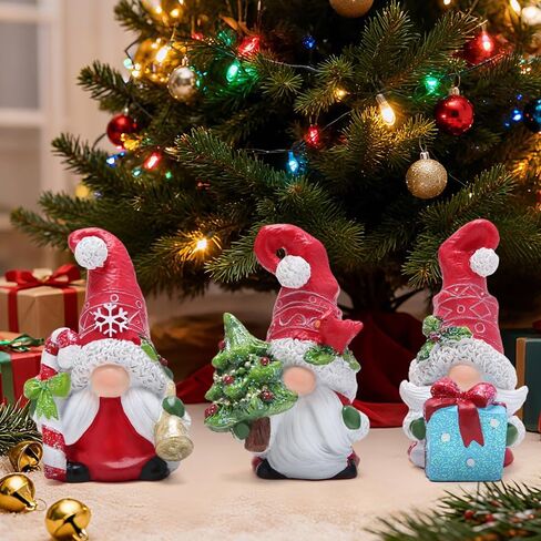 Hodao 3 مجموعة من تماثيل عيد الميلاد المبهجة لعيد الميلاد الاسكندنافية Tomte Gnomes تماثيل زينة عيد الميلاد للمنزل والشتاء وديكور العطلات وهدايا عيد الميلاد المصنوعة يدويًا للنساء in Kuwait