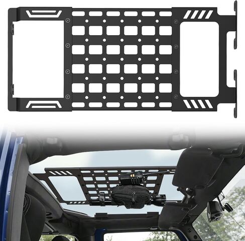 لوحة مولي لرف السقف الصلب لـ Wrangler JL JLU & Gladiator JT 2018-2025، رف سقف البضائع للوحة مولي العلوية، بدون حفر (ليس للجزء العلوي الناعم) in Kuwait