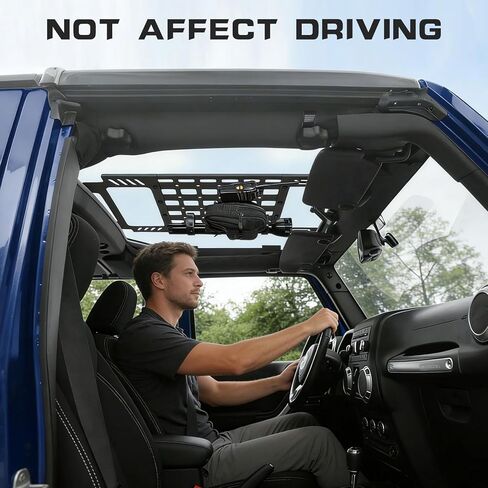 لوحة مولي لرف السقف الصلب لـ Wrangler JL JLU & Gladiator JT 2018-2025، رف سقف البضائع للوحة مولي العلوية، بدون حفر (ليس للجزء العلوي الناعم) in Kuwait