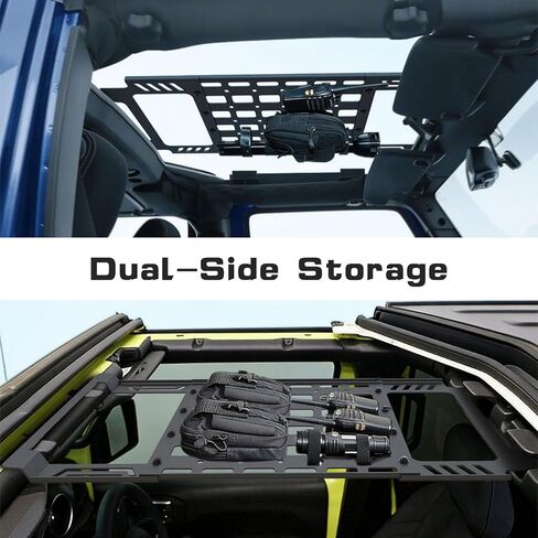 لوحة مولي لرف السقف الصلب لـ Wrangler JL JLU & Gladiator JT 2018-2025، رف سقف البضائع للوحة مولي العلوية، بدون حفر (ليس للجزء العلوي الناعم) in Kuwait