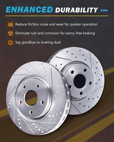 Front Brake Rotors for 2010 2011 2012 2013 2014 2015 2016 2017 2018 2019 2020 Ford F-150, 2007-2021 Expedition Lincoln Navigator Drilled and Slotted Brakes Replacement [13.78" Front Rotor] in Kuwait