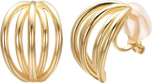 Yoursfs الحب عقدة كليب على أقراط للنساء Rrtro نمط 18K الذهب والفضة مطلي أقراط غير مثقوبة in Kuwait