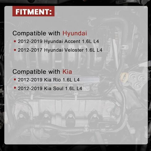 Iridium Spark Plugs Set of 4 Compatible with Hyundai Veloster Accent & Kia Soul Rio 2012 2013 2014 2015 2016 2017 2018 2019 L4 1.6L #92873,LZKR6AIX,93815,SILZKR6B10E in Kuwait