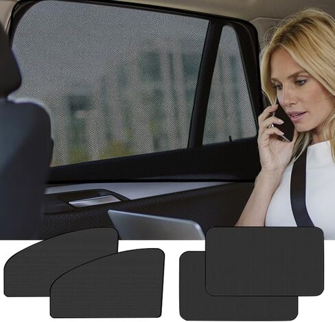4PCS Car Window Shades, Block Light Car Window Covers Privacy Curtains for Breastfeeding, Taking a nap, Changing Clothes, Sun Protection, Road Trips & Rest, Black in Saudi Arabia