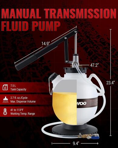 مضخة سائل ناقل الحركة اليدوي سعة 7.5 لتر، طقم مستخرج/مبدل زيت ATF سعة 2 جالون مع 15 محولًا متعدد الوظائف للسيارات والسوائل الهيدروليكية in Kuwait