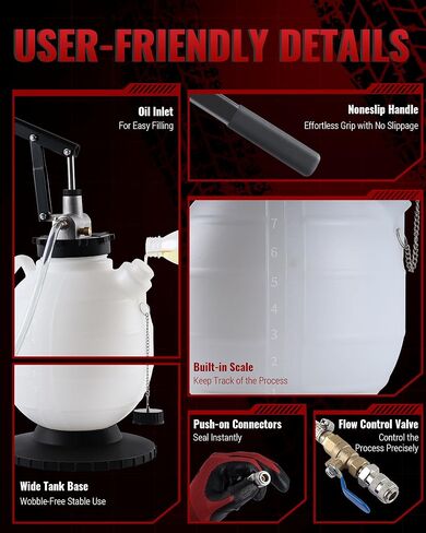 مضخة سائل ناقل الحركة اليدوي سعة 7.5 لتر، طقم مستخرج/مبدل زيت ATF سعة 2 جالون مع 15 محولًا متعدد الوظائف للسيارات والسوائل الهيدروليكية in Kuwait