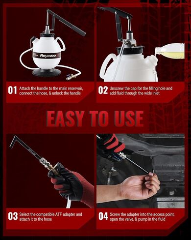مضخة سائل ناقل الحركة اليدوي سعة 7.5 لتر، طقم مستخرج/مبدل زيت ATF سعة 2 جالون مع 15 محولًا متعدد الوظائف للسيارات والسوائل الهيدروليكية in Kuwait