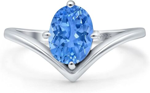 Blue Apple Co. V Art Deco Wedding Ring Oval Simulated Cubic Zirconia 925 Sterling Silver in Saudi Arabia