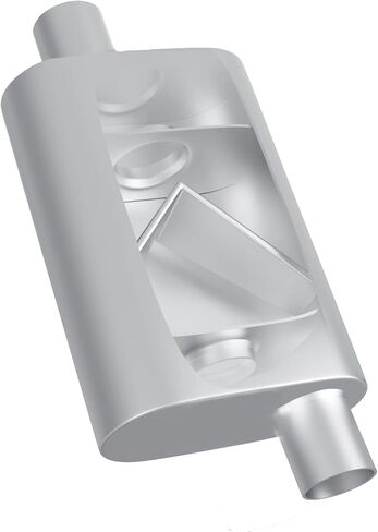 Universal Mufflers, Two Chamber 3'' offset inlet (ID) 3'' offset outlet (ID) Performance Automotive Exhaust Muffler FH43043 in Kuwait