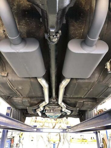 Universal Mufflers, Two Chamber 3'' offset inlet (ID) 3'' offset outlet (ID) Performance Automotive Exhaust Muffler FH43043 in Kuwait
