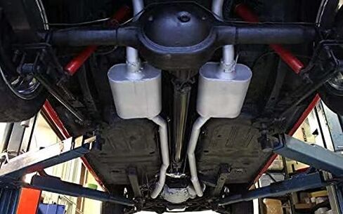 Universal Mufflers, Two Chamber 3'' offset inlet (ID) 3'' offset outlet (ID) Performance Automotive Exhaust Muffler FH43043 in Kuwait