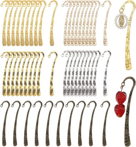 GLOBLELAND 50 Pcs 5 Colors Alloy Bookmarks Metal Bookmark Hairpin Hook Markers Embossed Bookmarks for Adults Book Reading Lovers Enthusiasts Gifts in Saudi Arabia