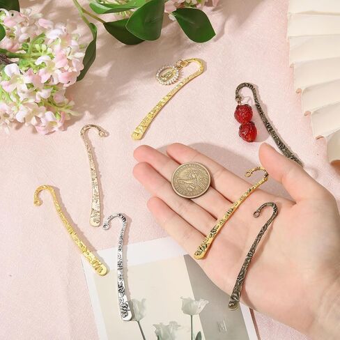 GLOBLELAND 50 Pcs 5 Colors Alloy Bookmarks Metal Bookmark Hairpin Hook Markers Embossed Bookmarks for Adults Book Reading Lovers Enthusiasts Gifts in Saudi Arabia