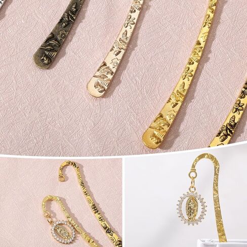 GLOBLELAND 50 Pcs 5 Colors Alloy Bookmarks Metal Bookmark Hairpin Hook Markers Embossed Bookmarks for Adults Book Reading Lovers Enthusiasts Gifts in Saudi Arabia