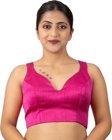 بلوزة ساري حريمي من FIGURE'S DESIGNER برقبة على شكل قلب بدون أكمام S1 in Kuwait