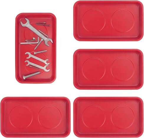 5 PCS 6 Inch Round Magnetic Parts Trays, Stainless steel 6 Inch Magnetic Tray, Magnetic Parts Tray, by GENHAKON in Saudi Arabia