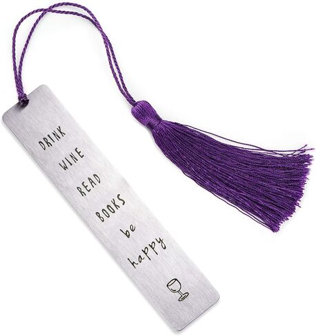 Melix Home Fell Asleep Here Just One More Chapter Bookmark Girlfriend Stocking Stuffer Wine Club Wine Gift (Drink Wine Read Books Be Happy) in Saudi Arabia