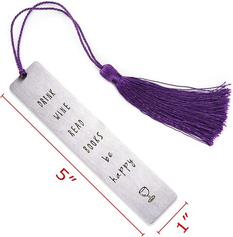 Melix Home Fell Asleep Here Just One More Chapter Bookmark Girlfriend Stocking Stuffer Wine Club Wine Gift (Drink Wine Read Books Be Happy) in Saudi Arabia