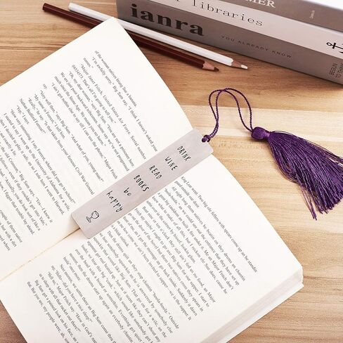 Melix Home Fell Asleep Here Just One More Chapter Bookmark Girlfriend Stocking Stuffer Wine Club Wine Gift (Drink Wine Read Books Be Happy) in Saudi Arabia
