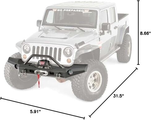 تحذير 101465 المصد الأمامي كامل العرض من سلسلة Elite لسيارة جيب JK Wrangler، مع أنبوب حماية الشبكة in Kuwait