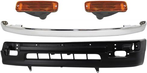 Front Bumper Trim Chrome + Valance Textured + Signal Lights RH & LH Side Compatible with Toyota Tacoma 1998-2000 | DIRECT REPLACEMENT | ‎5391104060 | TO1095171 TO2530122 in Kuwait
