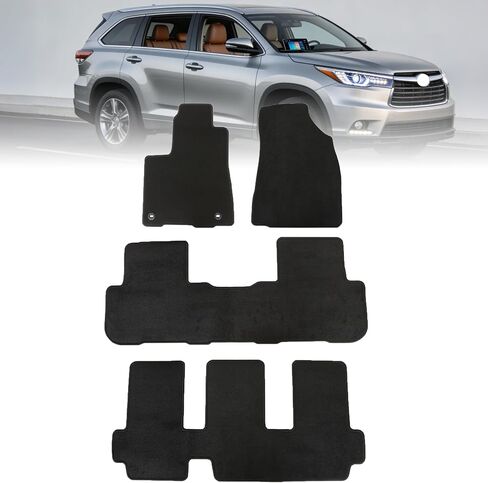 GXARTS Car Floor Mats Carpet Full Set Fit for Toyota Highlander 2009 2010 2011 2012 2013 | All-Weather Protect, Velour, Black | Waterproof, Anti Sliding Back in Saudi Arabia