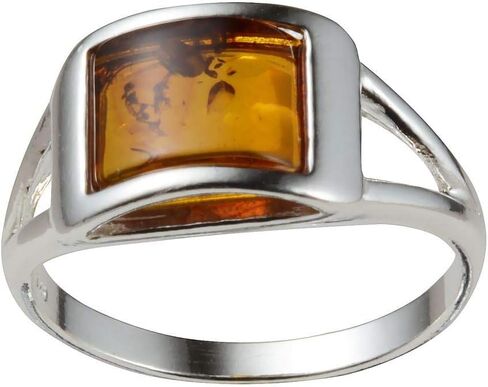 Holiday Gift Shops Sterling Silver and Baltic Honey Amber Ring Kira in Saudi Arabia