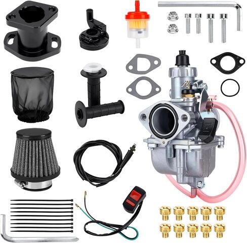 طقم مكربن ​​26 مم VM22 لمحرك Predator 212cc 196cc 224cc Coleman CT200U BT200X KT196 Mini Bike Go Kart 6.5HP GX160 GX200 Clone Engine (أحمر) in Kuwait