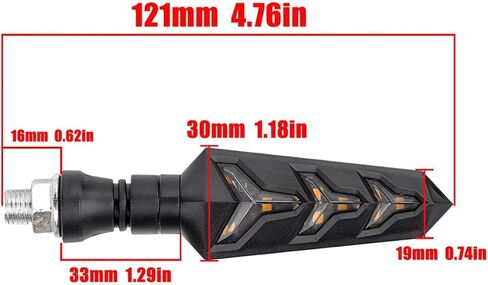 4 قطع إشارات انعطاف للدراجات النارية، وميض LED متدفق على شكل حرف Y مع أضواء تشغيل نهارية حمراء DRL، أضواء مؤشر كهرماني متتابعة 12 فولت عالمية للدراجات النارية سكوتر على الطرق الوعرة رباعية in Kuwait