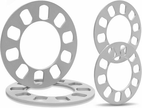 4 Pack Universal Wheel Spacers, 1/5" (5mm) Die Cast Replacement Wheel Spacer for 5 Lugs Wheels/Rims, Fits 100-120mm Multiple Bolts Pattern, 5x100, 5x108, 5x110, 5x112, 5x114.3, 5x115, 5x120 in Kuwait