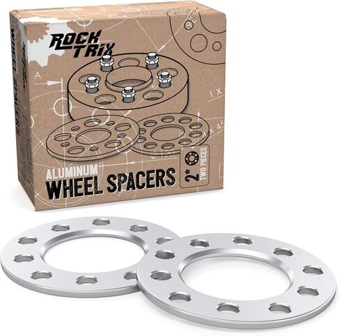 RockTrix 1/4 inch 5x5 and 5x5.5 Wheel Spacers, Dual Bolt Pattern, Compatible with Dodge Ford Buick GMC Jeep Chevrolet Chrysler Lincoln (0.25 inch) 5x127 or 5x139.7, Black, Qty 2 Spacers in Kuwait