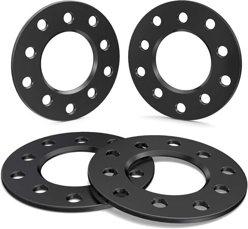 RockTrix 1/4 inch 5x5 and 5x5.5 Wheel Spacers, Dual Bolt Pattern, Compatible with Dodge Ford Buick GMC Jeep Chevrolet Chrysler Lincoln (0.25 inch) 5x127 or 5x139.7, Black, Qty 2 Spacers in Kuwait