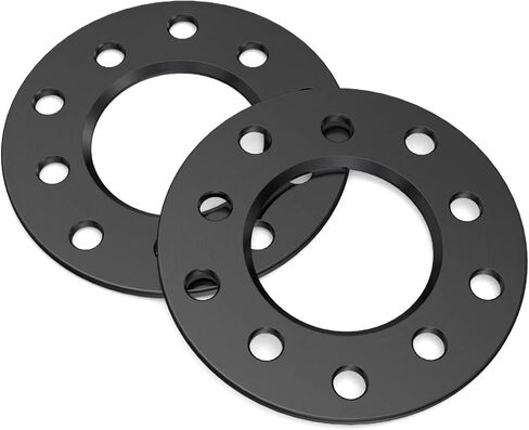 RockTrix 1/4 inch 5x5 and 5x5.5 Wheel Spacers, Dual Bolt Pattern, Compatible with Dodge Ford Buick GMC Jeep Chevrolet Chrysler Lincoln (0.25 inch) 5x127 or 5x139.7, Black, Qty 2 Spacers in Kuwait