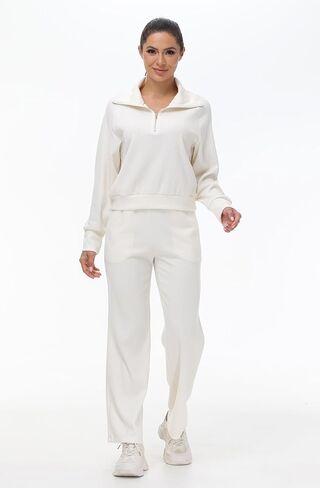 Blaosn لطيف 2 قطعة مجموعات وتتسابق للنساء المتضخم البلوز بنطال ذو قصة أرجل واسعة تجريب Sweatpants مطابقة صالة الملابس in Kuwait